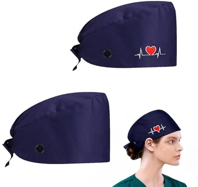 2-Pack Dames Katoenen Hoodie met Knopen - Perfect voor Dokters en Verpleegkundigen, Navy Blauw, Kostuumaccessoires
