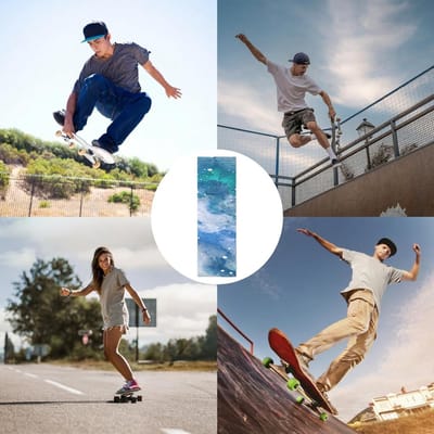 Premium Griptape voor Skateboards en Longboards - Antislip Sandpaper met Hoge Slipweerstand en Duurzaam Ontwerp voor Stunt Skateboards en Accessoires (Blauw)