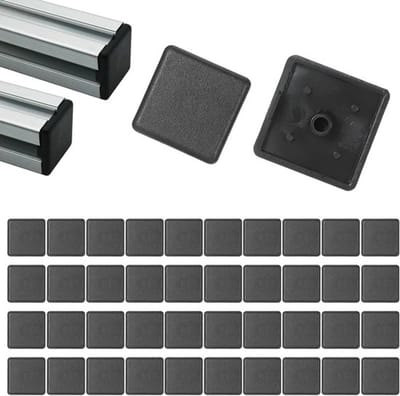 Dailygoods- Eindkappen 40 Stuks - Kunststof Beschermkappen - Aluminium Profiel 30 x 30 mm - Schaduwhuizen - Trolleys - Eenvoudig te Installeren - Profielkappen