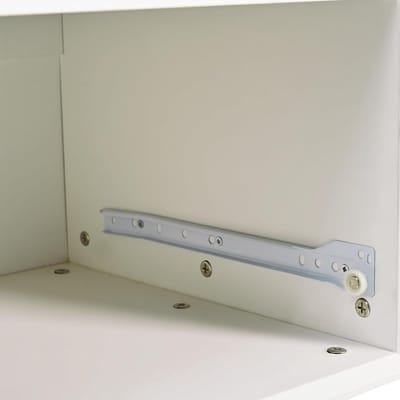 TV Lowboard Urbanhome RetroWood – 180 cm moderne witte TV-kast met echte houten poten, 2 laden en 2 deuren – Vintage lowboard met veel opbergruimte voor woonkamer, dvd's en accessoires