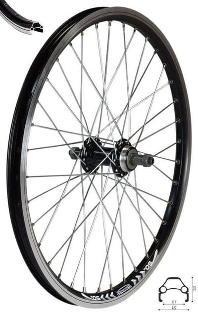 Redondo 20 inch achterwiel loopfiets hollekamer vouwfiets velg zwart