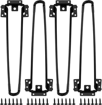 Vouwende Tafelpoten 43-45 cm - Zwart IJzer voor Salontafel, Bureau en Koffietafel - Set van 4