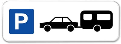 Parkeerbord Caravans - Weerbestendig Aluminium - 40x15 cm - Bevestiging: Zonder bevestiging (alleen het bord)