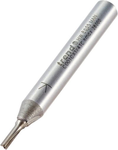 Rechte Frees met Twee Fluiten voor Houtbewerking en Frezen - 1/4 Inch Schacht