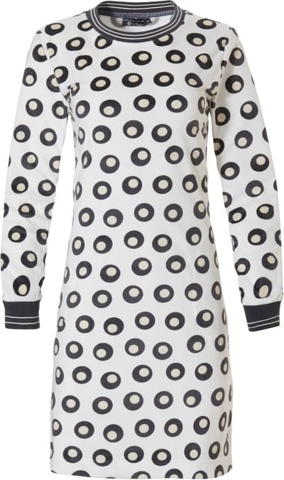 Pastunette dames nachthemd L/M - 95Cm - Brown Dots  - 38  - Wit