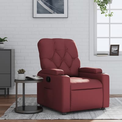 vidaXL - Fauteuil - verstelbaar - kunstleer - wijnrood