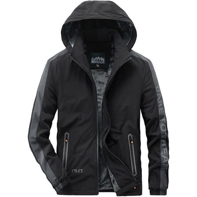 Herfst en Winter Nieuwe Fluwelen Jas Katoenen Kleding Heren Hoeden Kunnen Worden Afgenomen Om Vrije Tijd Buiten te Verhogen Verdikte Elastische Jas Heren 5XL black