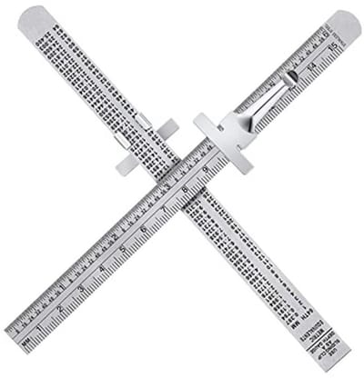 15 cm lange roestvrijstalen zakliniaal met afneembare clip, zakclip, schaalverdeling, meters, liniaal, metrisch, imperiaal B