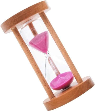 Decoratieve Uurwerk met Houten Houder - 10 Minuten Timer voor Thuis en Keuken - Roze Accessoires