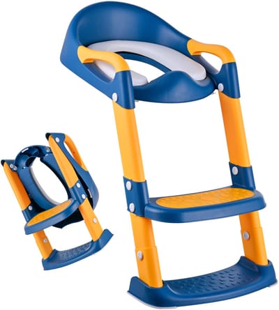 Wc verkleiner met trapje - hoogte verstelbaar - blauw-geel