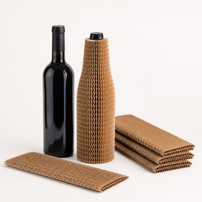 Skushy Flexibele Golfkarton Flesbescherming Ø50 mm x 25 cm - 300 Stuks - Kartonnen Beschermhoes voor Flessen en Potten - Recyclebare Verzendbescherming - 300 stuks