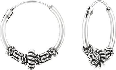 Montebello Oorbellen Betul - 925 Zilver E-Coating - Bali - Ø16mm