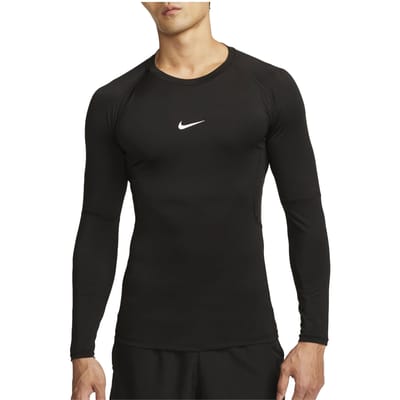 Nike Pro Tight Long-sleeve Fitness Trainingspakken Heren - Zwart - Maat S - Katoengeweven