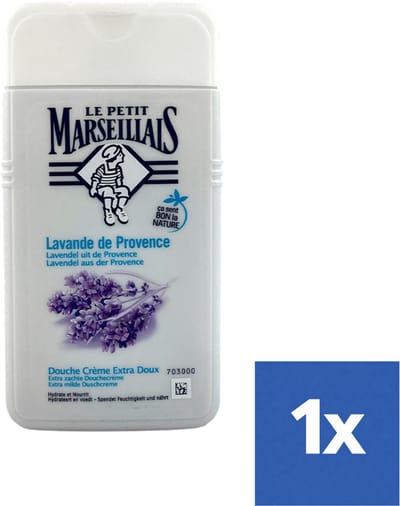 Le Petit Marseillais Crème de Douche Extra Douce Lavande, pH neutre pour la peau et testée sous contrôle dermatologique, 250 ml