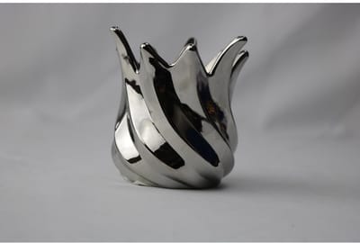 Waxinelichthouder zilver 9x9x9,3cm