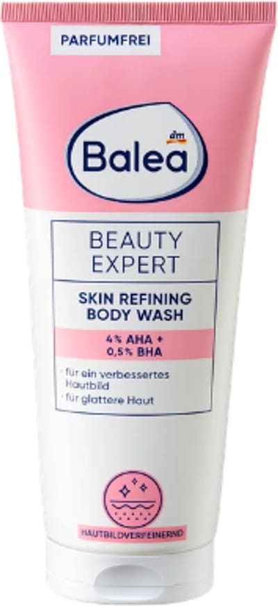 Balea Beauty Expert Skin Refining Bodywash - 200 ml | Met AHA & BHA - Verfijnende Douchegel voor een Gladde Huid