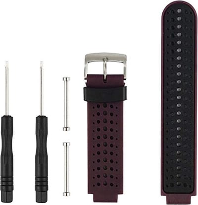 Siliconen bandje - geschikt voor Garmin Forerunner 220 / 230 / 235 / 620 / 630 / 735XT / Approach S20 / S5 / S6 - zwart-paars