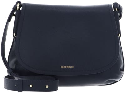 COCCINELLE Leren schoudertas Rebekka Handbag Grained Leather Midnight Blue donkerblauw