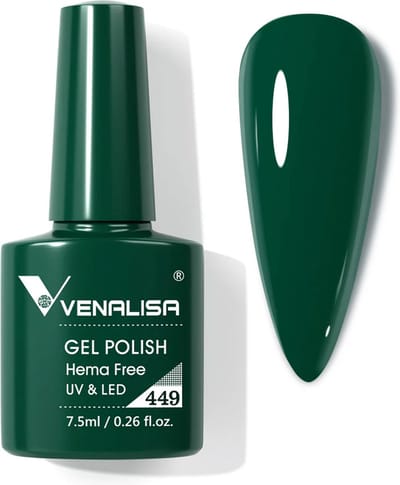 Venalisa UV Gellak Groen - 7.5 ml - 449 - Donkergroene Gellak - Groene Gellak - Gellak Donkergroen - Gellac Groen - Gellak Donker Groen - Gellak Kleuren - Venalisa Gellak - Gellak Nagellak