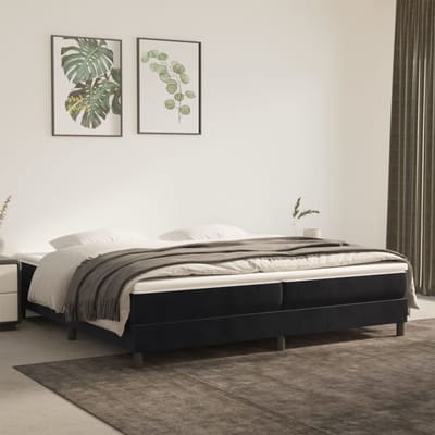 vidaXL - Boxspring - bed - 200x200 - cm - fluweel - zwart