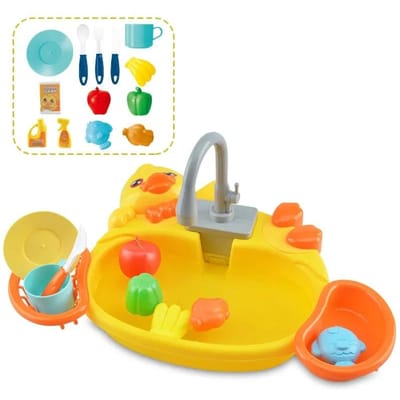 Kinderspeel Kookruimte Speelgoed Water Doe-alsof Huis Kinderen Kunnen Afvoer Waskom Spoelbak Kinderkeuken Set Speelgoed ideaal voor Jongens Meisjes Cadeaus W13074WW-