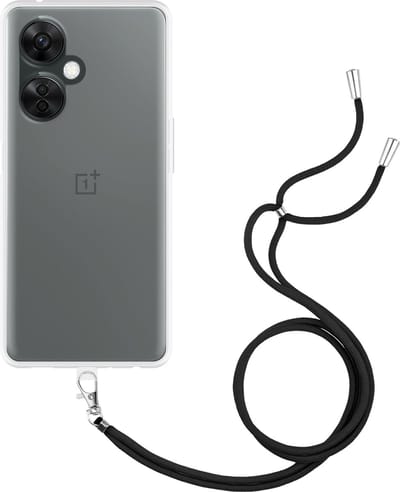 Cazy hoesje met koord geschikt voor OnePlus Nord CE 3 Lite (5G) Hoesje met Koord - Flexibele Case - Transparant