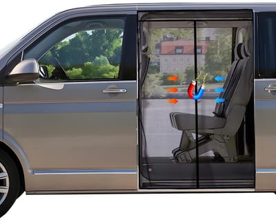 Dailygoods- Klamboe magnetisch - Vliegengordijn - Insectenbescherming - Schuifdeur - Hoogwaardig gaas - Geschikt voor VW T5/T6 - Vliegenhor