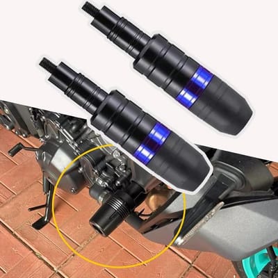 Framebeschermers Motorfiets - Valbeveiliging Slider - Schade Voorkomen - CNC Aluminium - Set van 2 - Blauw