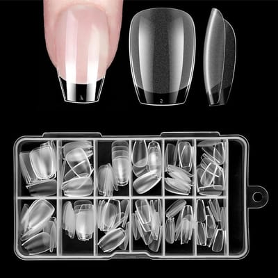 240 Stuks Volledige Nageltips, Extra Korte Coffin Nageltips, Zachte Gel voor Kunstnagels, Geschikt voor Gel Nagels en Nagelverlenging, 12 Maten beschikbaar