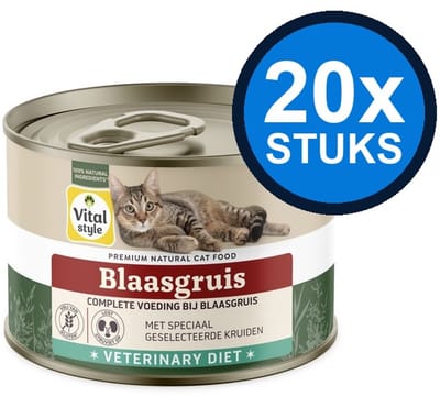 20x VITALstyle Blaasgruis (Veterinary Diet) - Kattenvoer Natvoer Blik - 200g