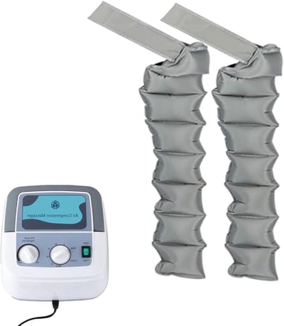 Beenmassageapparaat Luchtcompressie - Circulatie Stimulator - Lymfedrainage Bevorderen - 8 Luchtkamers Dynamisch - Instelbare Druk - Grijsgroen