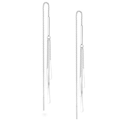 EAR IT UP - Doortrekoorbellen - Bar - Drop - Threader - 925 sterling zilver - 2 x 195 mm - 1 paar