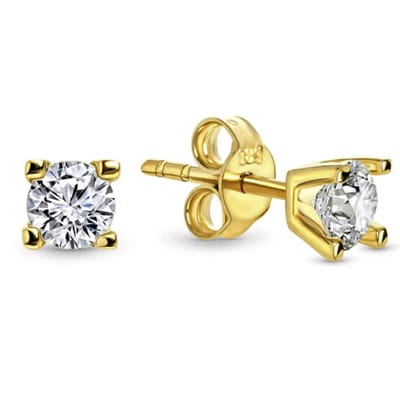 Juwelier Zwartevalk - 14 karaat gouden oorstekers met zirkonia - 12.261/5mm