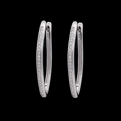 Victoria Valenza 925 Sterling Zilveren Markiesvormige Oorbellen met Zirkonia Stenen - Oorringen - 925 sterling zilver - Zilverkleurig - Zirkonia