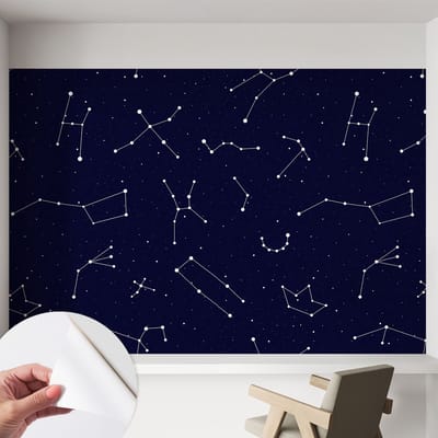 Coloray Zelfklevend Behang - Astro Sky Stickerbehang op rol - 152x104 cm - Marine Zelfklevend Behang - Voor de slaapkamer, woonkamer en kantoor - Peel-and-stick techniek - Zelfklevend fotobehang