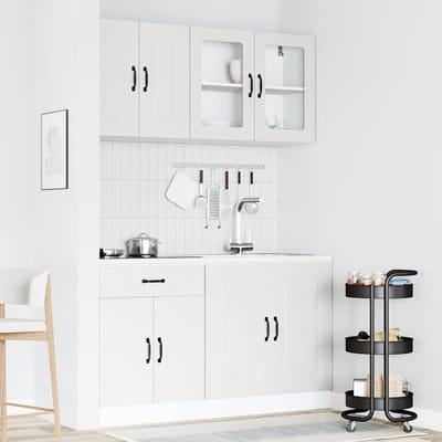 vidaXL - 4-delige - Keukenkastenset - Kalmar - bewerkt - hout - wit