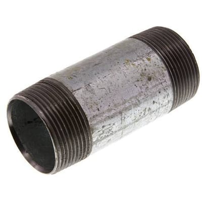 R 1 1/2'' Verzinkt Stalen Dubbele Pijpnippel 50 Bar DIN 2982 - 100mm [2 Stuks]