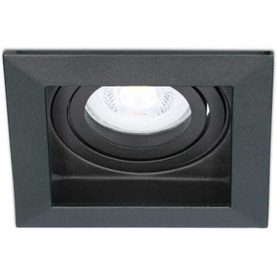 HOFTRONIC Fresno LED inbouwspot vierkant - GU10 - 4 Watt 345 lumen - 2700K Warm Wit - Dimbaar - Kantelbaar - Verzonken -  IP20 voor binnen - Zwart