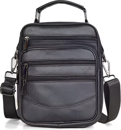 WoYoW® - Heren Lederen Schoudertas - Koerierstassen - Handtassen - Echt Lederen - Tablet - Crossbody - Office - Zwart