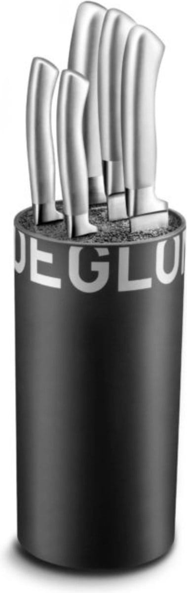 Déglon 5-delige messenset – zwart messenblok – flexibel en stijlvol – roestvrij staal – levenslange garantie