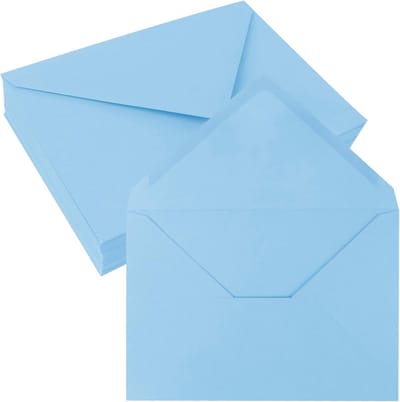 50 Stuks C6 Enveloppen Blauw, 108x159 mm 150 g/m² A6 Zelfklevende Enveloppen met Natte Lijm, Envelop Zonder Venster, Voor Wenskaarten, Verjaardagskaarten, Uitnodigingen, Bruiloft
