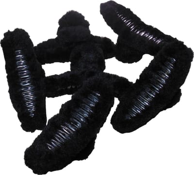 6 grote haarklemmen 12 cm fluffy zwart