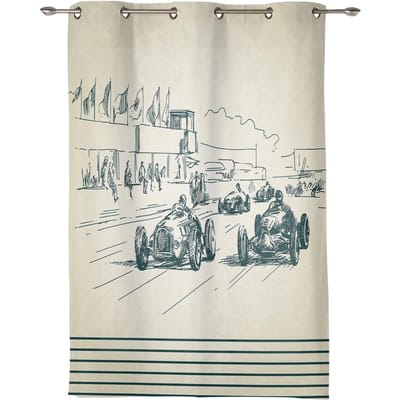 Vintage Racing Retro Stijl Raamgordijn Slaapkamer Woonkamer Raamgordijnen Keukendecoratie Jaloezieën Gordijn 135W x 60H(cm) x1 beige