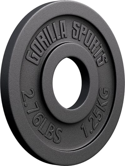 Gorilla Sports Gewichtsschijf - Olympisch - Halterschijf - 1.25 kg - Gietijzer Zwart - 50 mm