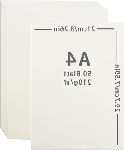 Set van 50 Beige A4 Papier, 210 g/m², Creatief Cardboard voor DIY Projecten, Kunst en Decoratie, Dikte voor Printen en Knutselen