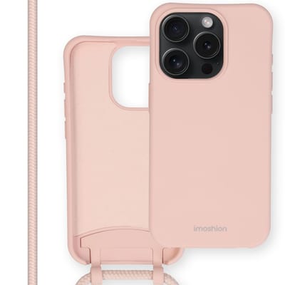 imoshion Hoesje - Geschikt voor Apple iPhone 15 Pro - Color Backcover met afneembaar koord - Roze
