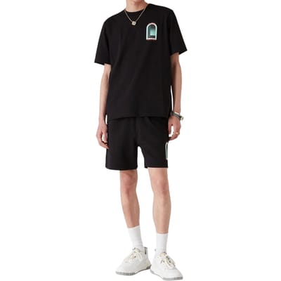 T-shirt Korte Mouw Casablanca L'ARCHE PRINTED T-SHIRT NOIR