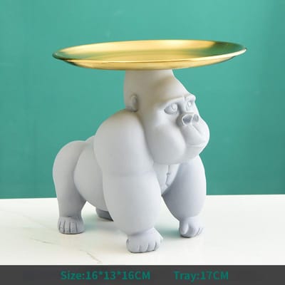 Cadeaux d'Artisanat Cartoon Premium Décoration de Maison Statue King Kong Plateau Organisateur de Clés Ornement Sculpture Gorille Décorations de Salon Résine Amusant