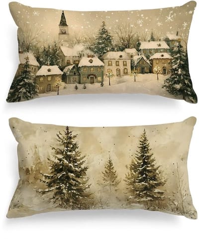 Dailygoods- Kussenslopen 40 x 81 cm - Kerstkussenslopen - Set van 2