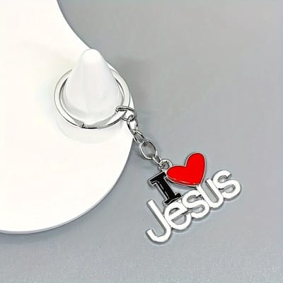 VANDAAG VERZONDEN - 2 STUKS - Sleutelhanger - Cor&Sinho® - I Love Jesus - Metaal - Christelijk